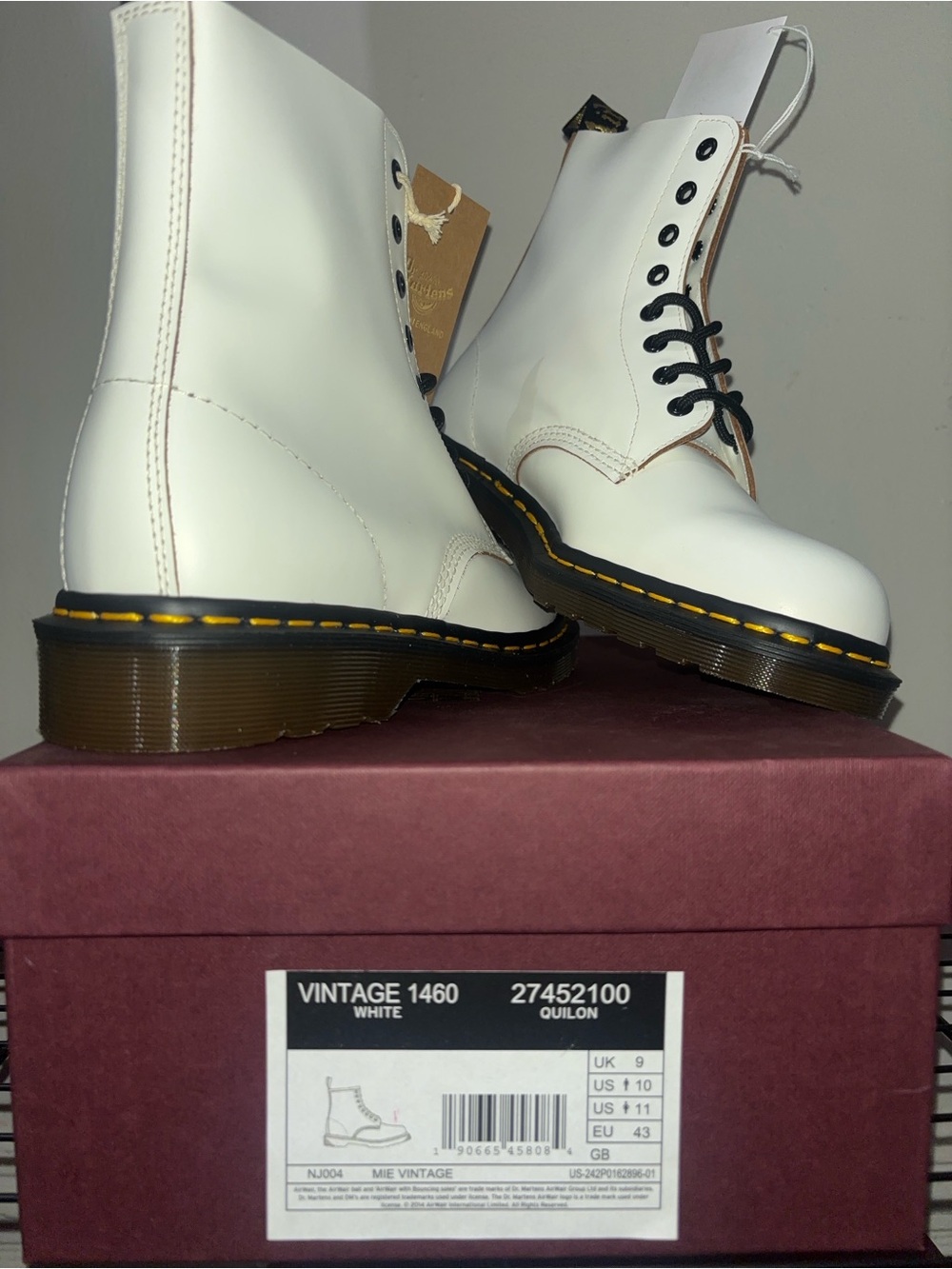 Dr. Martens White 1460 VINTAGE MADE IN ENGLAND - Picture 3 of 6